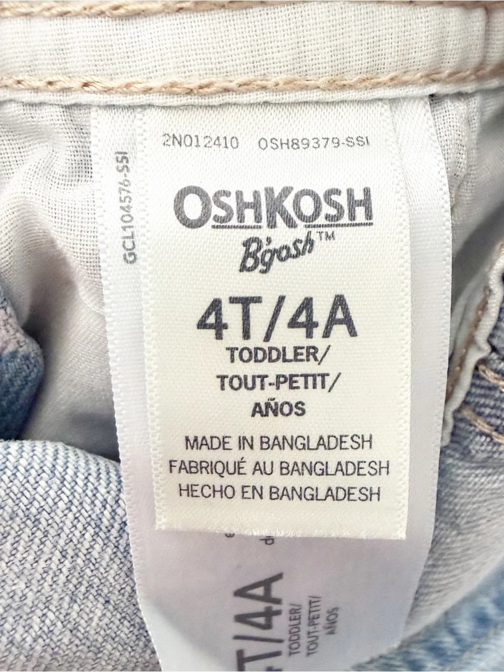 Oshkosh B’gosh Be gosh Girls Heart Print Blue Jean Denim Overalls Bib Size 4 T